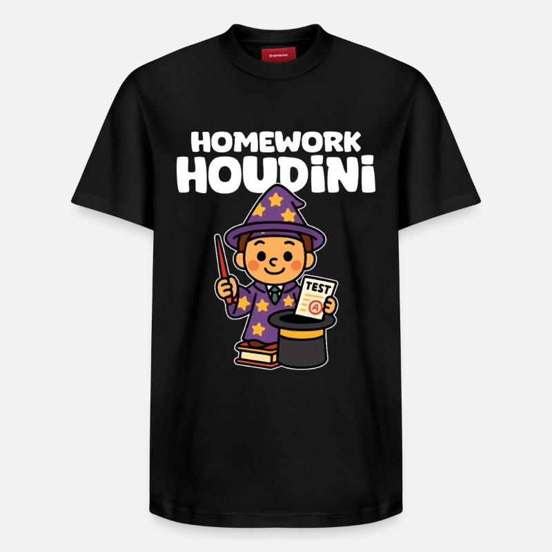 DEVOIRS HOUDINI - CADEAU ENSEIGNANT - T-shirt unisexe décontracté en coton Supima – de SPREAD - noir