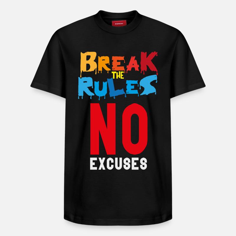 Enfreindre les règles - T-shirt unisexe décontracté en coton Supima – de SPREAD - noir
