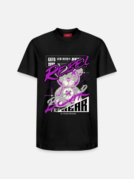 Rebel Bear Streetwear Shirt Graffiti Teddy Bär - Relaxed Unisex Supima Cotton T-Shirt – by SPREAD - black