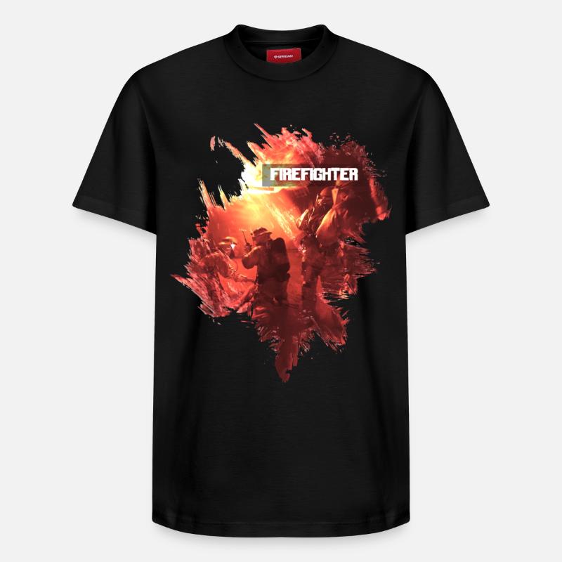 Firefighter - Relaxed Unisex Supima Cotton T-Shirt – von SPREAD - Schwarz