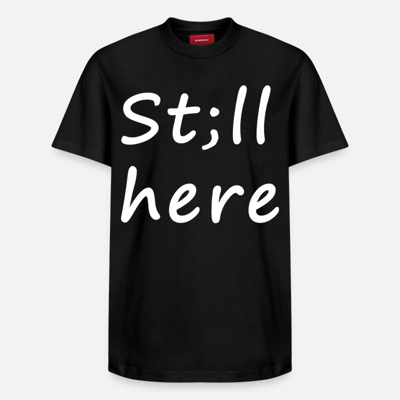 St;ll here – still not silent - Relaxed Unisex Supima Cotton T-Shirt – von SPREAD - Schwarz