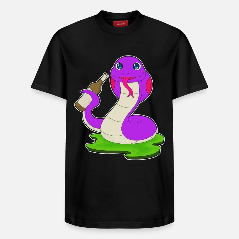 Bouteille de bière Snake - T-shirt unisexe décontracté en coton Supima – de SPREAD - noir