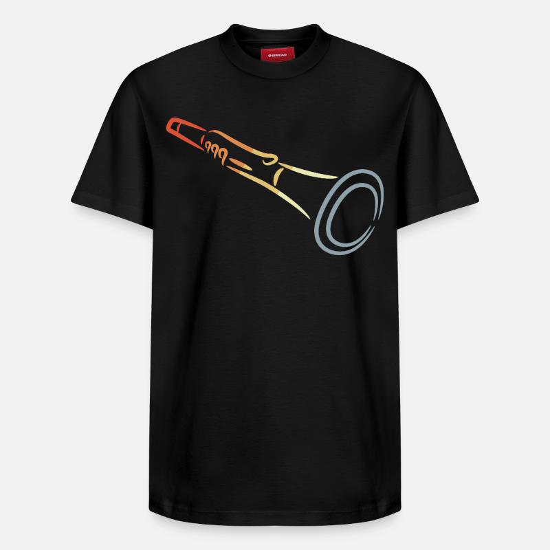 Dessin à la clarinette - T-shirt unisexe décontracté en coton Supima – de SPREAD - noir