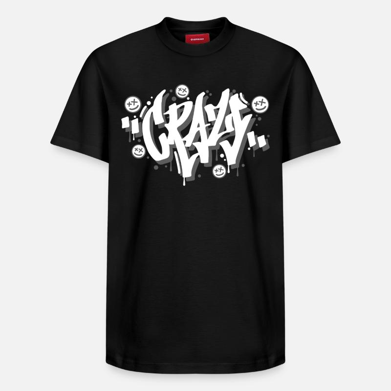 Conception de lettres graffiti folles - T-shirt unisexe décontracté en coton Supima – de SPREAD - noir