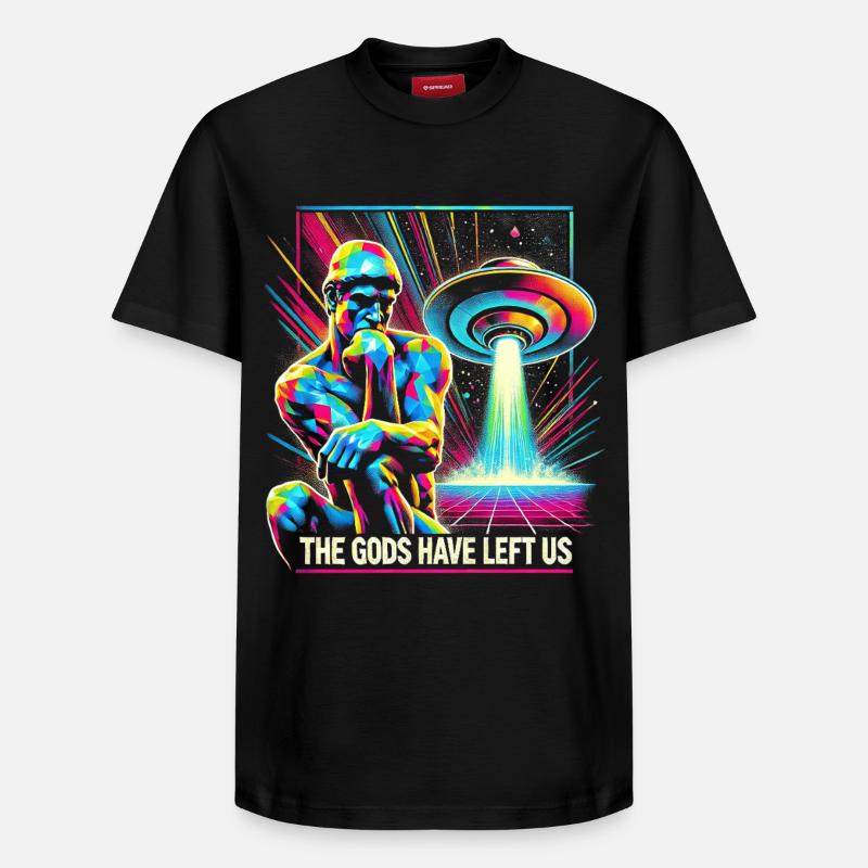 Psychedelische Alien-Invader-Kunst - Relaxed Unisex Supima Cotton T-Shirt – von SPREAD - Schwarz