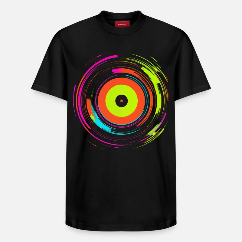 Disque vinyle Retrowave - T-shirt unisexe décontracté en coton Supima – de SPREAD - noir