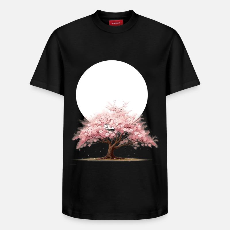 Cerisier - T-shirt unisexe décontracté en coton Supima – de SPREAD - noir