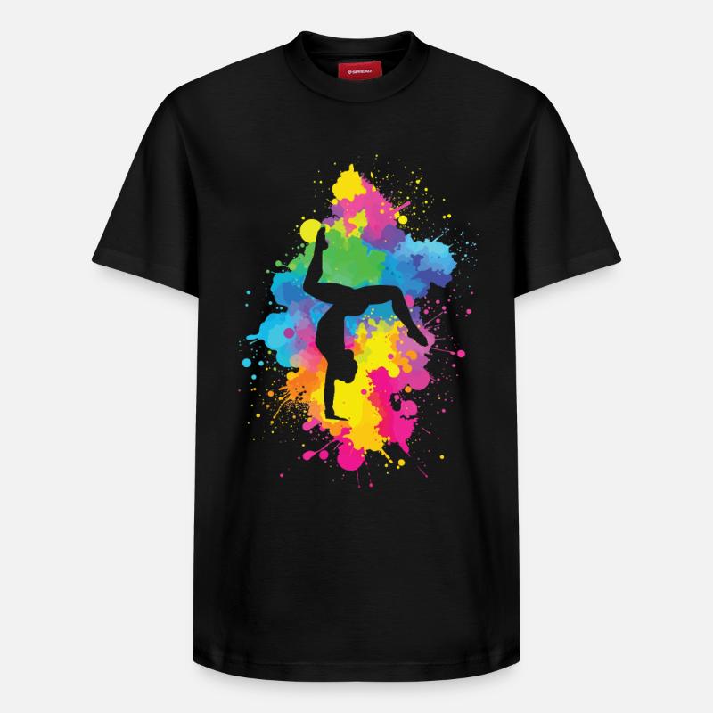 Akrobatiek mit Farbexplosion - Relaxed Unisex Supima Cotton T-Shirt – von SPREAD - Schwarz