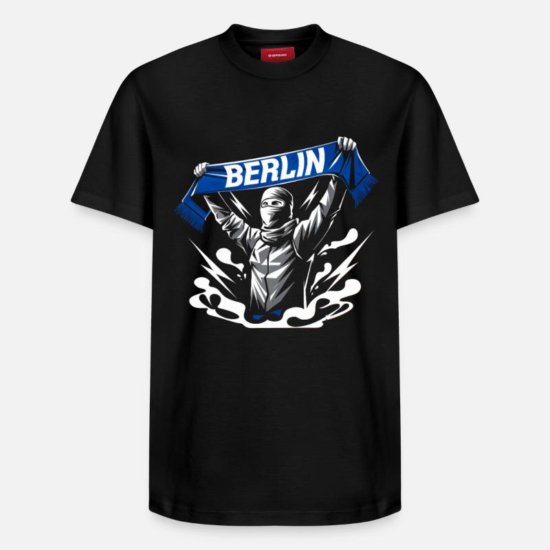 Stylisé Neon Graffiti Berlin Scene - T-shirt unisexe décontracté en coton Supima – de SPREAD - noir