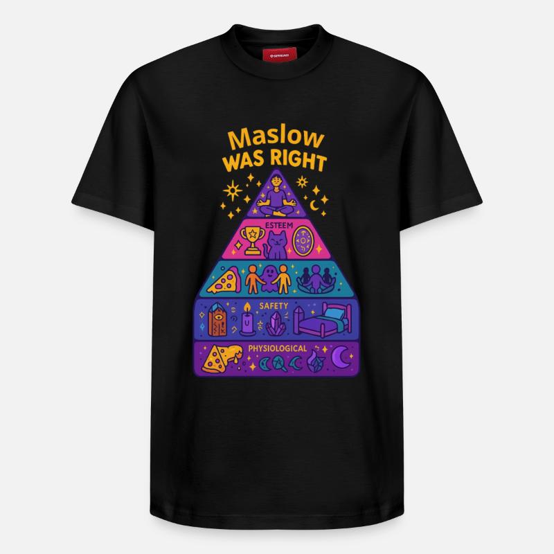 Maslow avait raison - T-shirt unisexe décontracté en coton Supima – de SPREAD - noir
