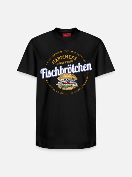 Fischbrötchen mit Matjes oder Bismarckhering - Relaxed Unisex Supima Cotton T-Shirt – von SPREAD - Schwarz