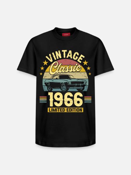 1966 Voiture 60 Ans Anniversaire Homme - T-shirt unisexe décontracté en coton Supima – de SPREAD - noir
