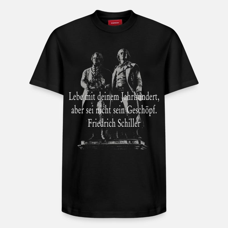 Citation de Friedrich Schiller - T-shirt unisexe décontracté en coton Supima – de SPREAD - noir