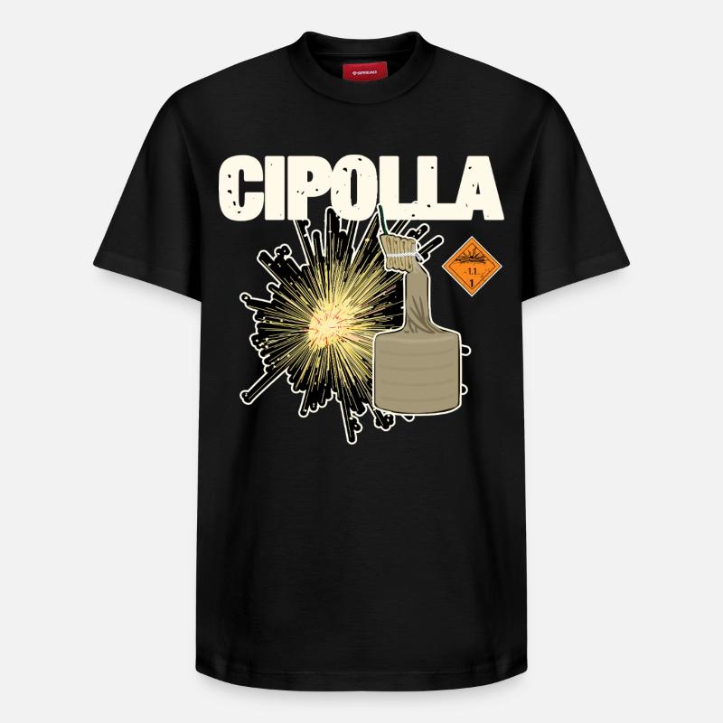 Cipolla Pyro - Relaxed Unisex Supima Cotton T-Shirt – von SPREAD - Schwarz