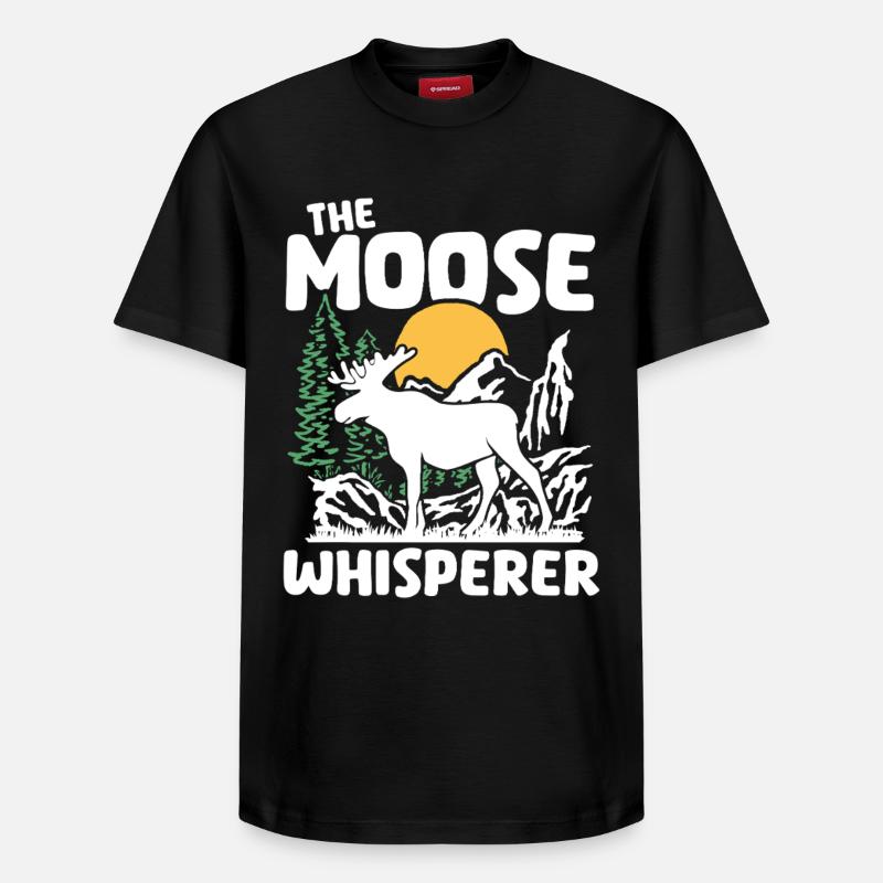 Moose Nature Silhouette Design - Relaxed Unisex Supima Cotton T-Shirt – von SPREAD - Schwarz