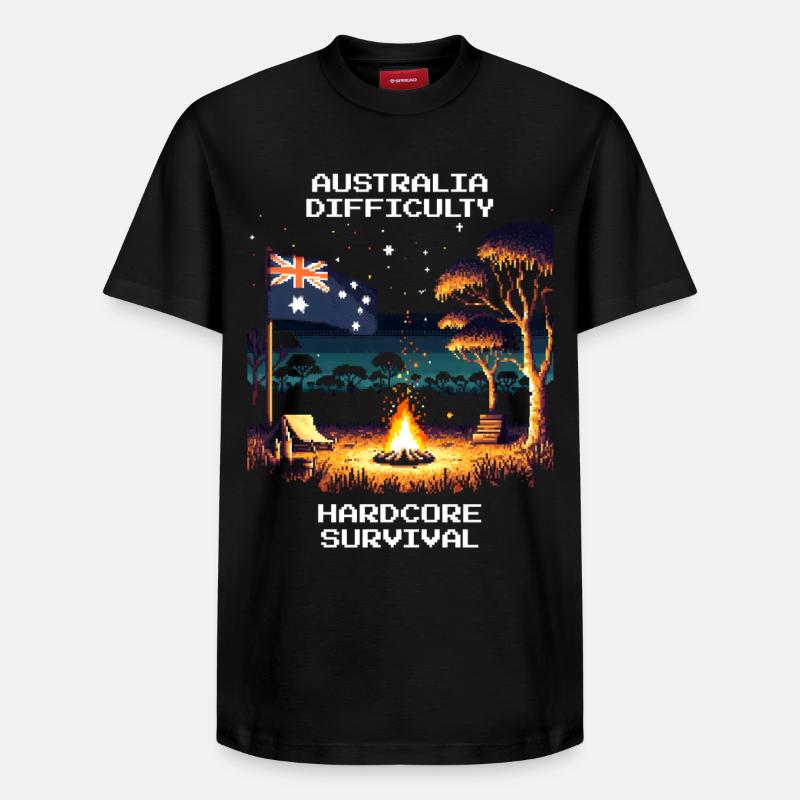 Australien: Hardcore-Survival | Outback - Relaxed Unisex Supima Cotton T-Shirt – von SPREAD - Schwarz