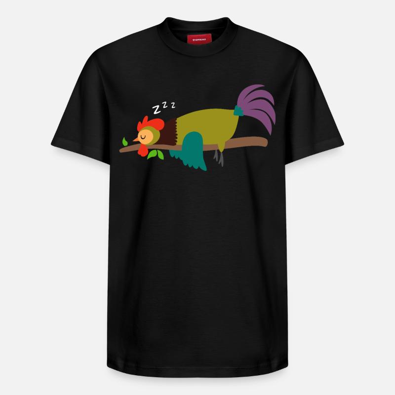 Cadeau design coq endormi - T-shirt unisexe décontracté en coton Supima – de SPREAD - noir
