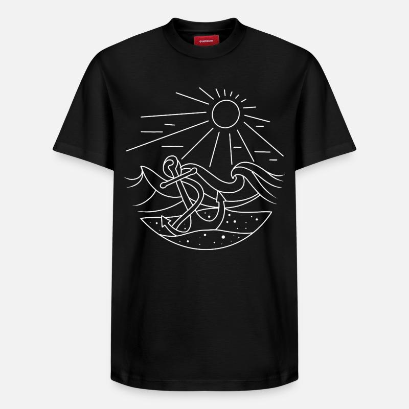 Ancre - T-shirt unisexe décontracté en coton Supima – de SPREAD - noir