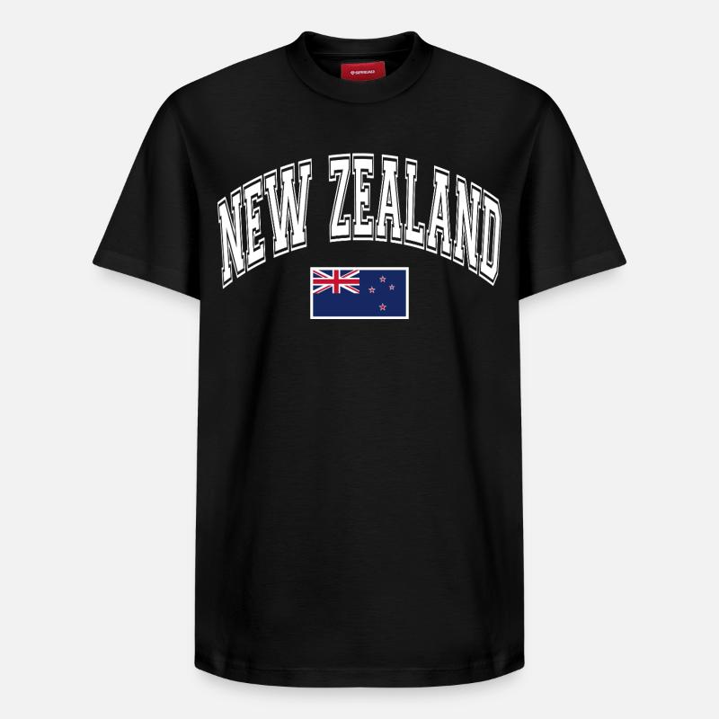 Drapeau de la Nouvelle-Zélande - T-shirt unisexe décontracté en coton Supima – de SPREAD - noir