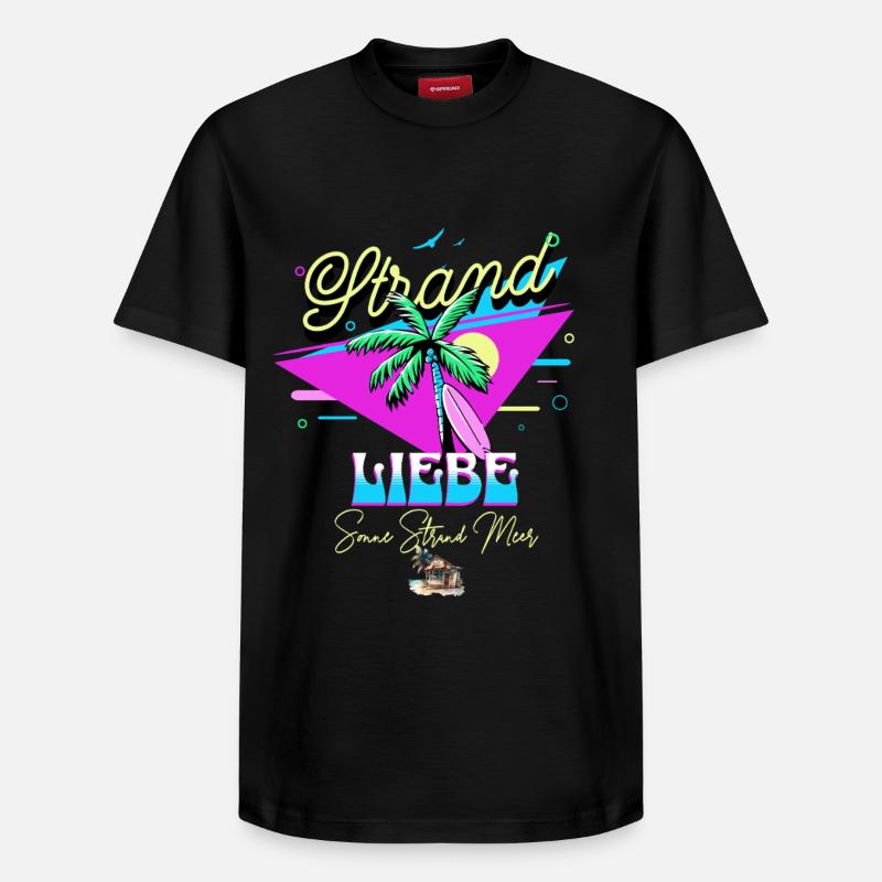 Dicton d’amour tropical avec palmier - T-shirt unisexe décontracté en coton Supima – de SPREAD - noir