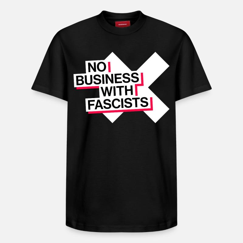 PAS D’AFFAIRES AVEC LES FASCISTES - T-shirt unisexe décontracté en coton Supima – de SPREAD - noir