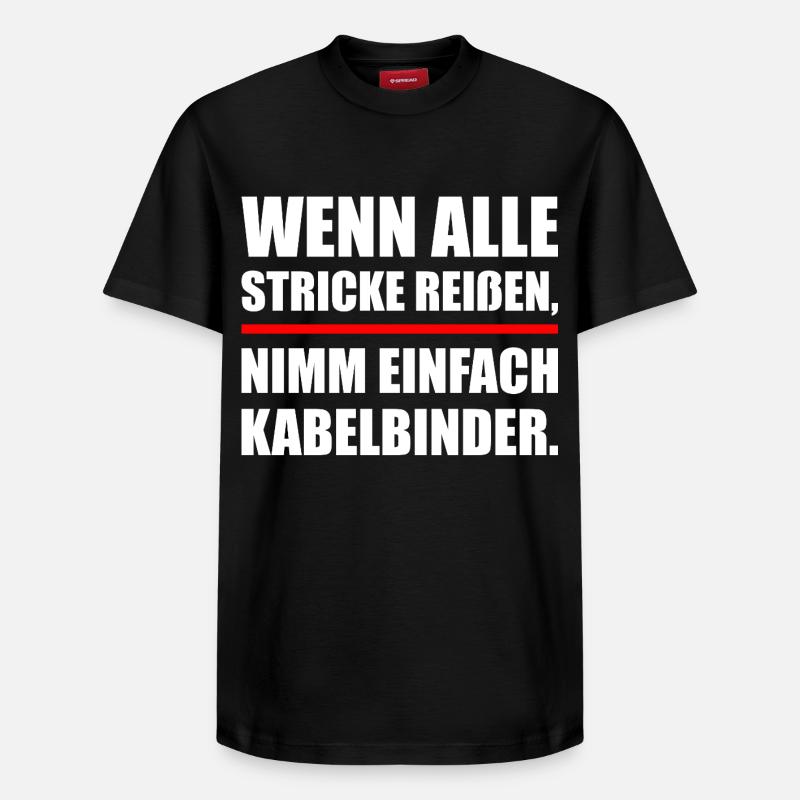 Lustige Handwerker Sprüche - Relaxed Unisex Supima Cotton T-Shirt – von SPREAD - Schwarz