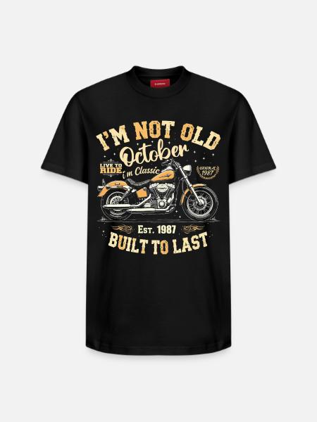 Birthday October 1987 Anniversary October 1987 - Relaxed Unisex Supima Cotton T-Shirt – by SPREAD - black