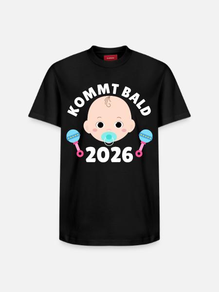 Future maman PROCHAINEMENT 2026 Drôle - T-shirt unisexe décontracté en coton Supima – de SPREAD - noir