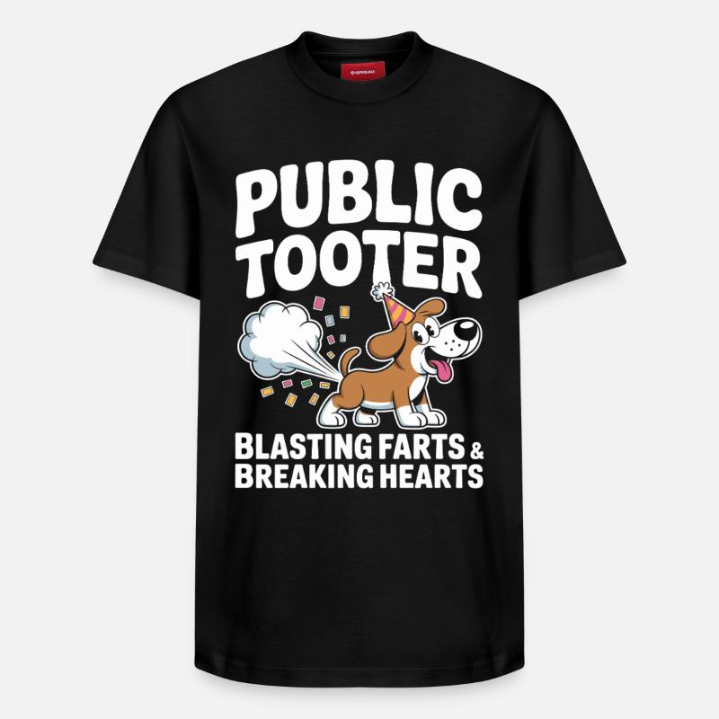 Pet public drôle et inapproprié - T-shirt unisexe décontracté en coton Supima – de SPREAD - noir