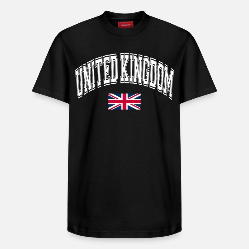 Drapeau du Royaume-Uni - T-shirt unisexe décontracté en coton Supima – de SPREAD - noir