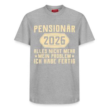 Retraité 2026 - Adieu collègue - T-shirt unisexe décontracté en coton Supima – de SPREAD - gris chiné - Devant - AI Model Female 172 dark (172cm) & AI Model Male 185 dark (185cm)