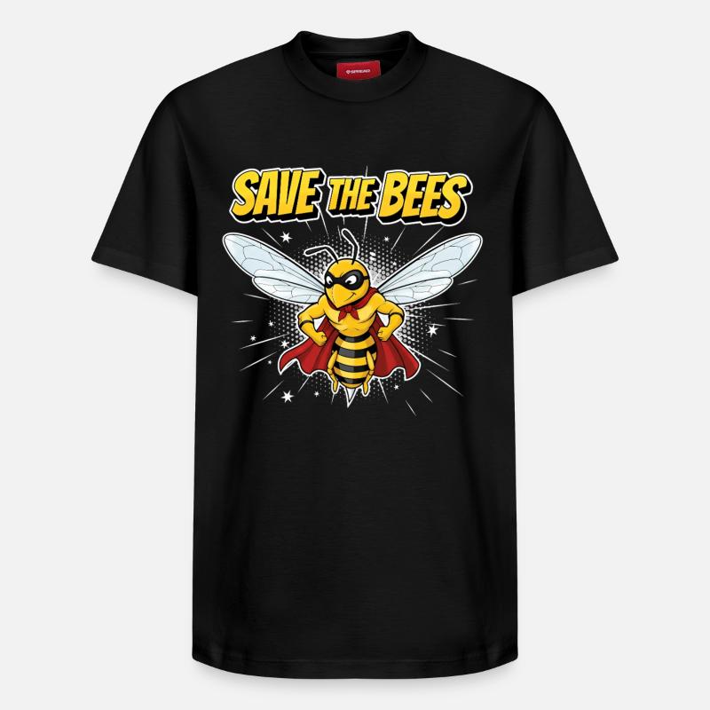 Comic Biene Heldenmotto - Relaxed Unisex Supima Cotton T-Shirt – von SPREAD - Schwarz