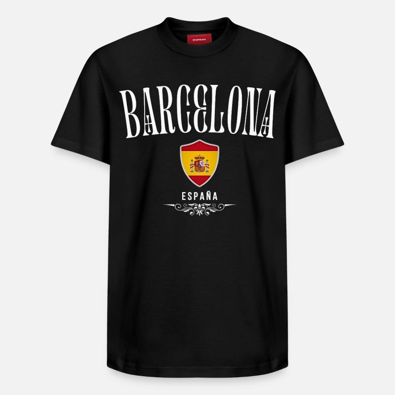J’aime Barcelone, Barcelone Espagne - T-shirt unisexe décontracté en coton Supima – de SPREAD - noir