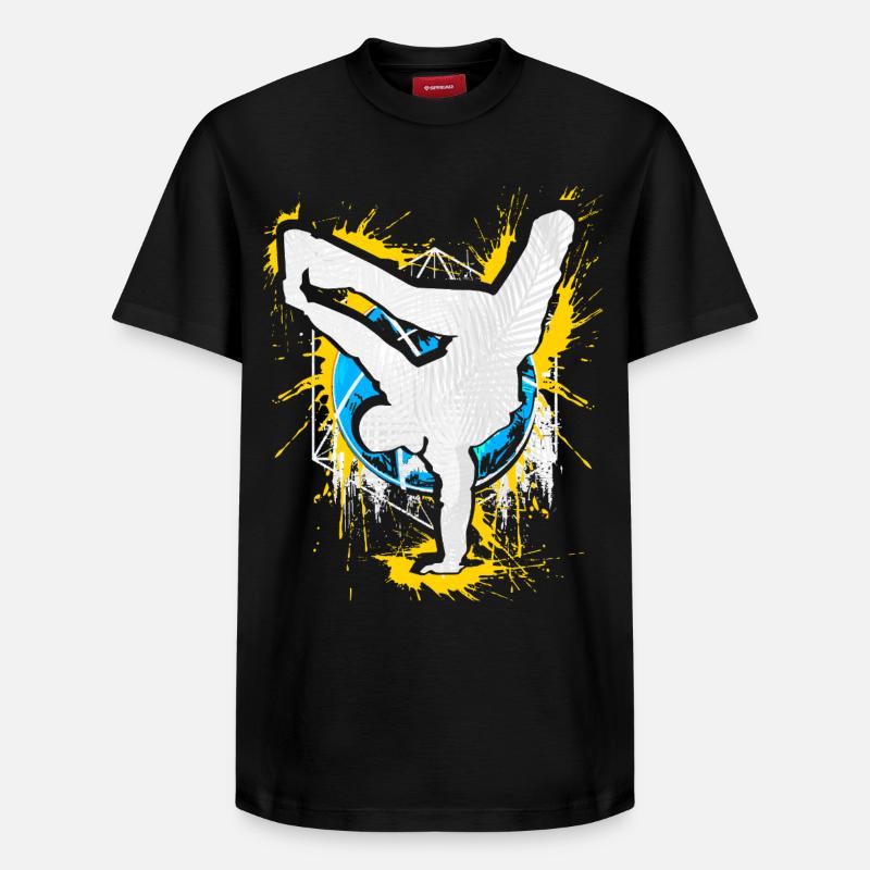 Breakdance Handstand Bboy - B-Boying Breakdancer - T-shirt unisexe décontracté en coton Supima – de SPREAD - noir