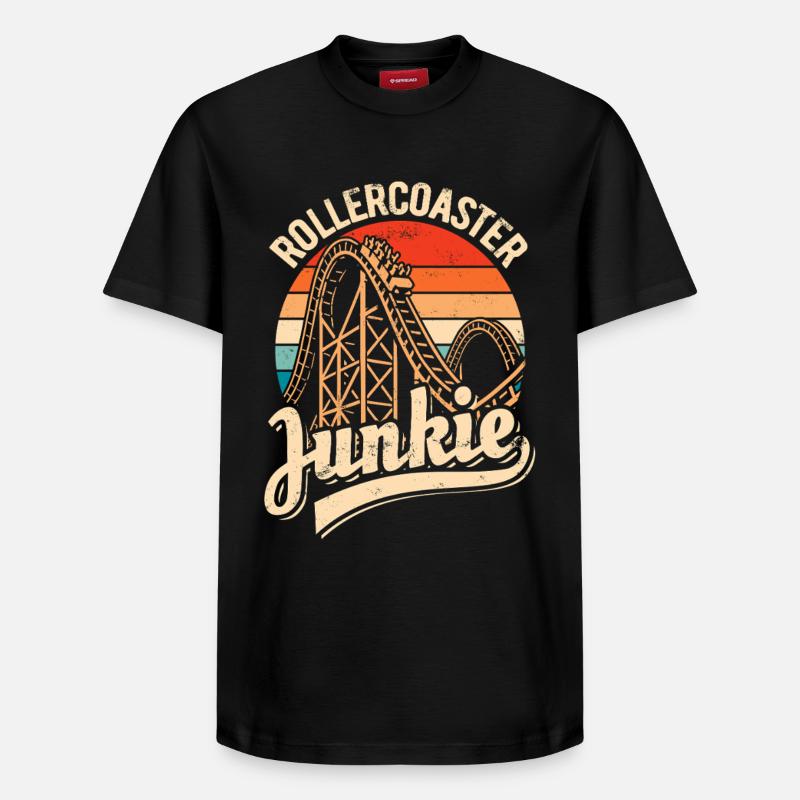 Rollercoaster Junkie - Achterbahn - Looping - Relaxed Unisex Supima Cotton T-Shirt – von SPREAD - Schwarz