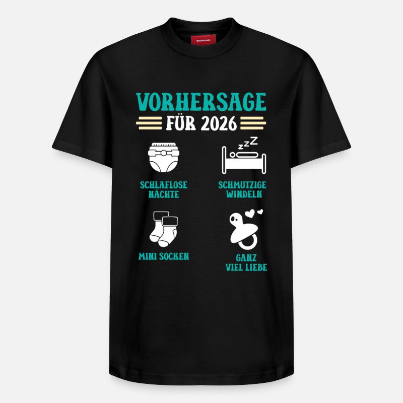 Prédiction de grossesse 2026 drôle - T-shirt unisexe décontracté en coton Supima – de SPREAD - noir