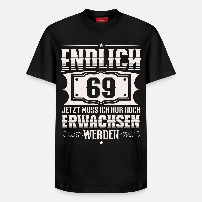 69e anniversaire - T-shirt unisexe décontracté en coton Supima – de SPREAD - noir
