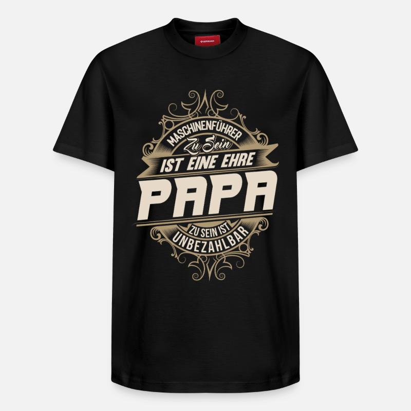 Papa opérateur de machine - T-shirt unisexe décontracté en coton Supima – de SPREAD - noir