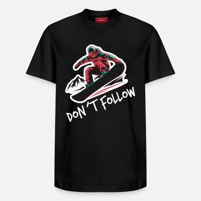 Snowboarder beim Snowborading - Relaxed Unisex Supima Cotton T-Shirt – von SPREAD - Schwarz