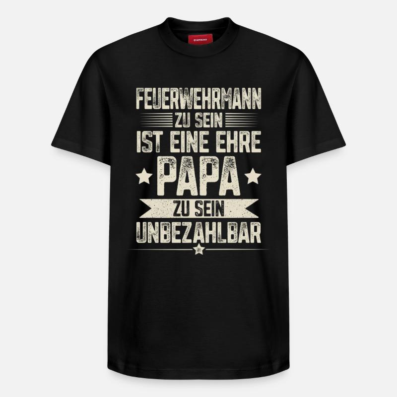 Papa pompier - T-shirt unisexe décontracté en coton Supima – de SPREAD - noir