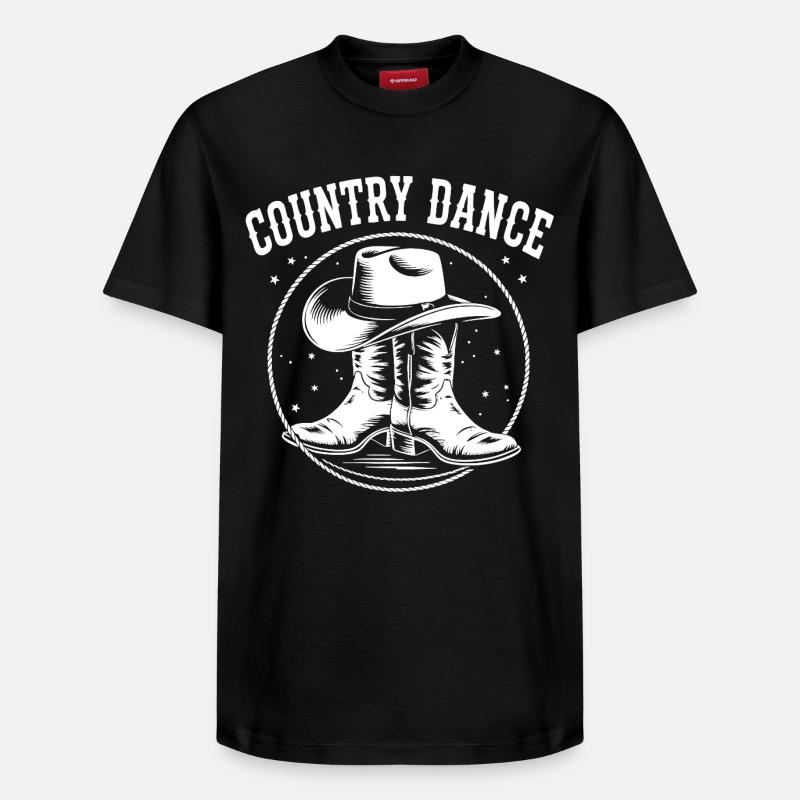 Illustration de danse country - T-shirt unisexe décontracté en coton Supima – de SPREAD - noir