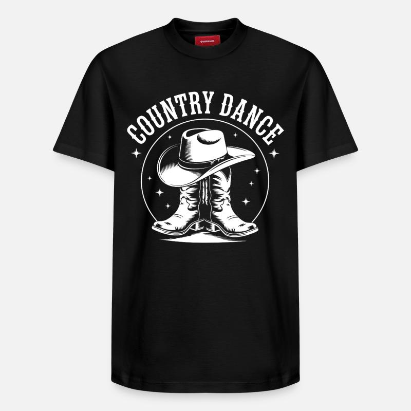 Danse Country, Western, Imprimer - T-shirt unisexe décontracté en coton Supima – de SPREAD - noir