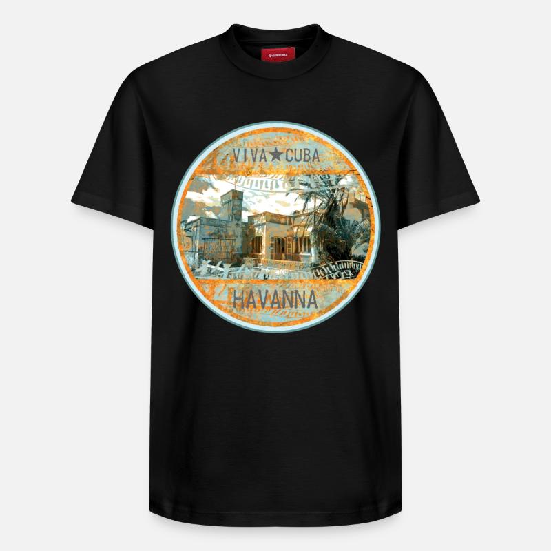 Viva Cuba Havana Design rétro - T-shirt unisexe décontracté en coton Supima – de SPREAD - noir