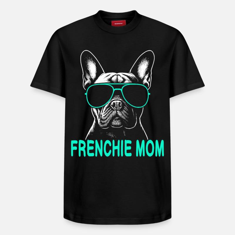 Frenchie Mom  - Relaxed Unisex Supima Cotton T-Shirt – von SPREAD - Schwarz