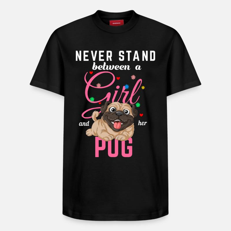 Mädchen und ihr Mops - Relaxed Unisex Supima Cotton T-Shirt – von SPREAD - Schwarz