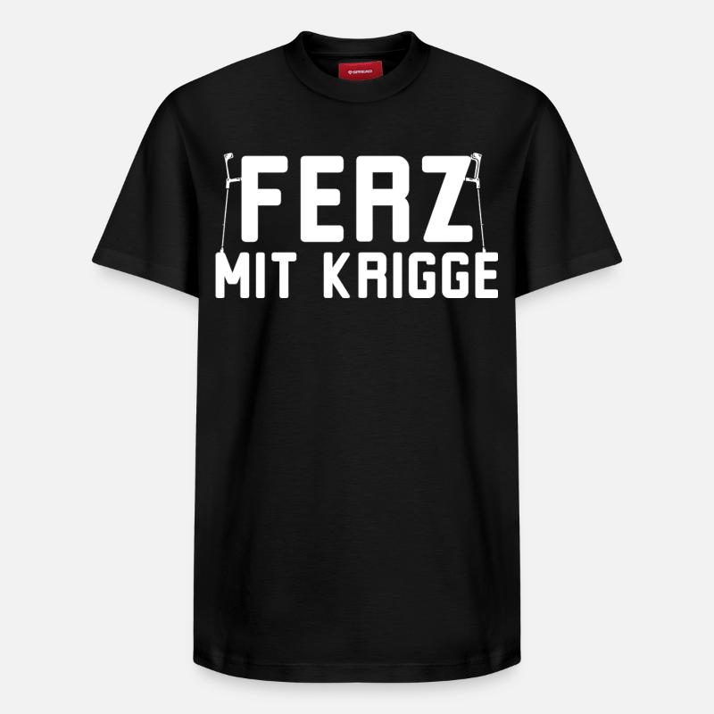Ferz mit Krigge Hessisch Hessen Dialekt - Relaxed Unisex Supima Cotton T-Shirt – von SPREAD - Schwarz