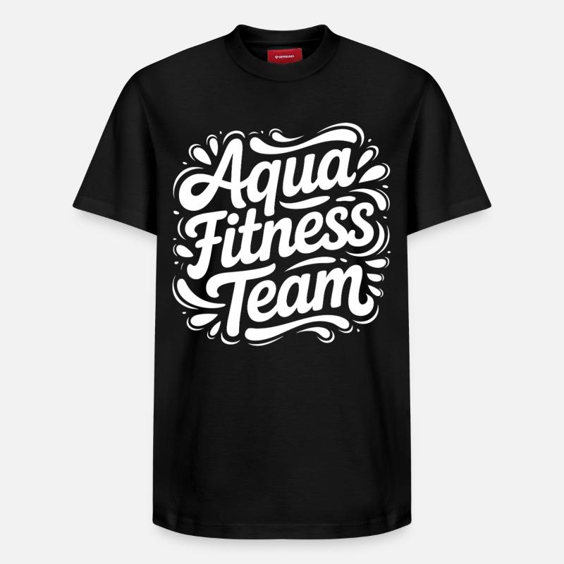 Lettrage d’équipe d’aquaforme - T-shirt unisexe décontracté en coton Supima – de SPREAD - noir