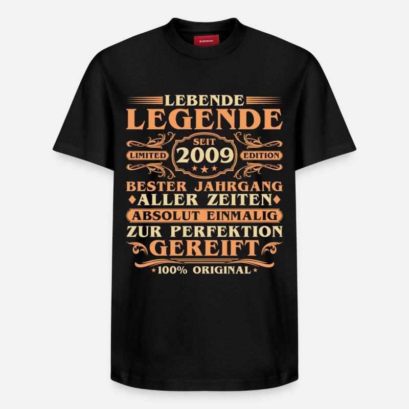 16ème anniversaire Né Millésime 2009 - T-shirt unisexe décontracté en coton Supima – de SPREAD - noir