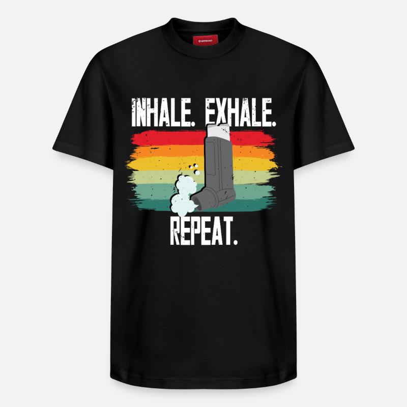 Asthme Asthmatiques Inspirer Expirer Répéter - T-shirt unisexe décontracté en coton Supima – de SPREAD - noir
