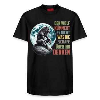 Loups LE LOUP SE MOQUE DE CE QUE PENSENT LES MOUTONS - T-shirt unisexe décontracté en coton Supima – de SPREAD - noir - Devant - AI Model Female 172 light (172cm) & AI Model Male 178 light (178cm)